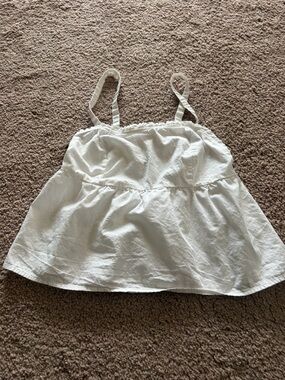 Brandy Melville White Smocked Tank Top